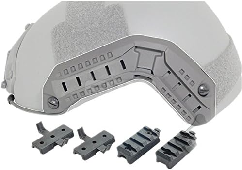 H World Shopping Airsoft Tactical Maritime Helmet Side Rail Set Guide Accessories for Flashlight (DE)