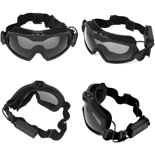 Airsoft Goggles Anti Fog with Fan and Interchangeable Lens Military Shooting Safety Goggles & Glasses for Cycling Paintball Hunting Motorcycle