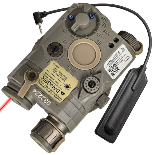 PEQ 15 LA5 Tactical White Flashlight Light Red 20mm Rail 5 Modes W/Pressure Switch for Airsoft