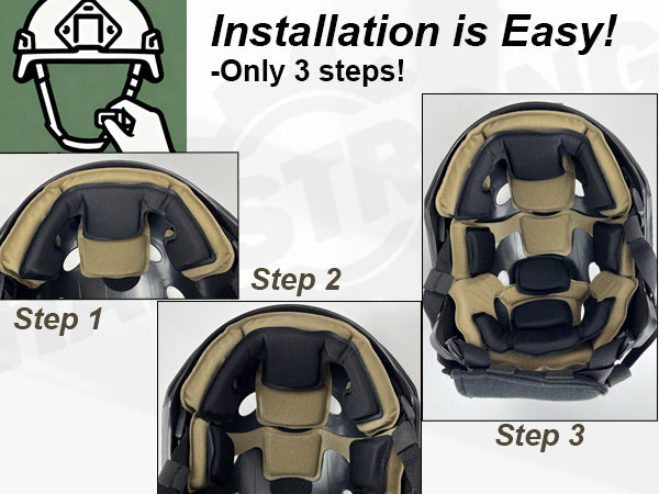 Universal Tactical Airsoft Outdoor Combat Internal Replacement Memory Foam Pad Padding Inserts Protective Mat Kits Set Accessories Compatible for Fast/Mich/ACH/USMC/PASGT/EX Helmet