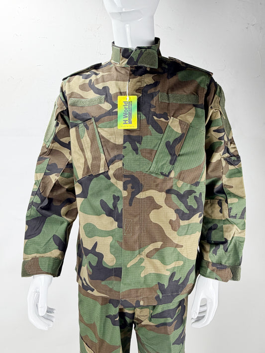 H World Shopping mens Military Tactical Hunting Combat BDU Uniform Shirt Pants Belt Woodland Suit
