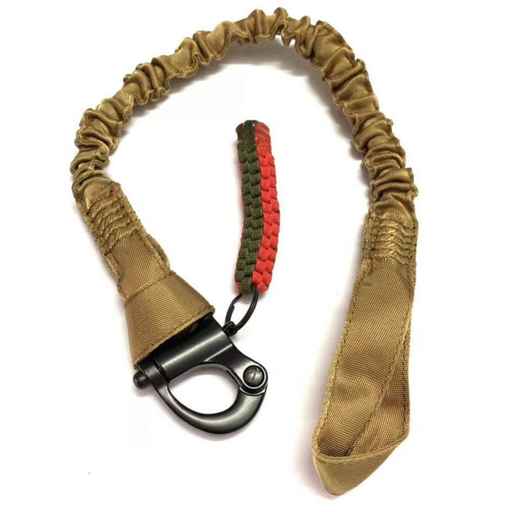 Tactical Upgraded Version Multi-Use Adjustable Quick Release Retractable Safety Sling Lanyard for Outdoor Sports Airsoft Hiking Tan