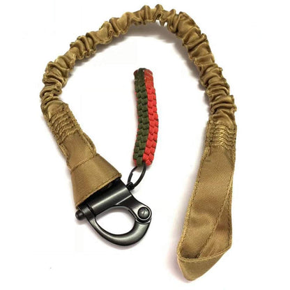 Tactical Upgraded Version Multi-Use Adjustable Quick Release Retractable Safety Sling Lanyard for Outdoor Sports Airsoft Hiking Tan
