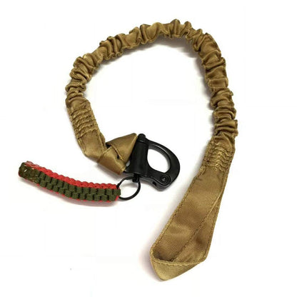 Tactical Upgraded Version Multi-Use Adjustable Quick Release Retractable Safety Sling Lanyard for Outdoor Sports Airsoft Hiking Tan