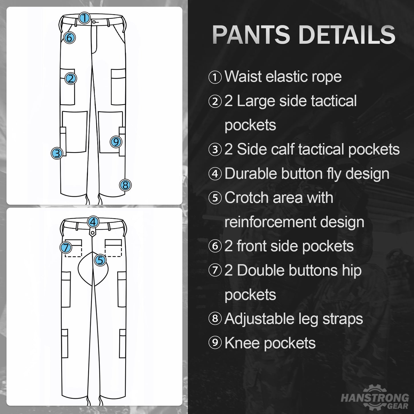 HANSTRONG GEAR Men Tactical BDU Combat Uniform Jacket Shirt & Pants Suit for Army Military Airsoft Paintball Hunting Shooting War Game