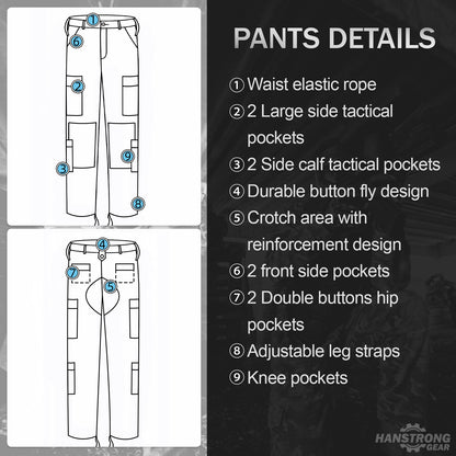 HANSTRONG GEAR Men Tactical BDU Combat Uniform Jacket Shirt & Pants Suit for Army Military Airsoft Paintball Hunting Shooting War Game