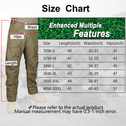Tactical Airsoft Pants with Protection Knee Pads 10 Multiple Pockets Men Cargo Camouflage Combat Paintball Trousers Elastic Water Resistant Hook & Loop Adjuster Ripstop Heavy Duty Work Stretch