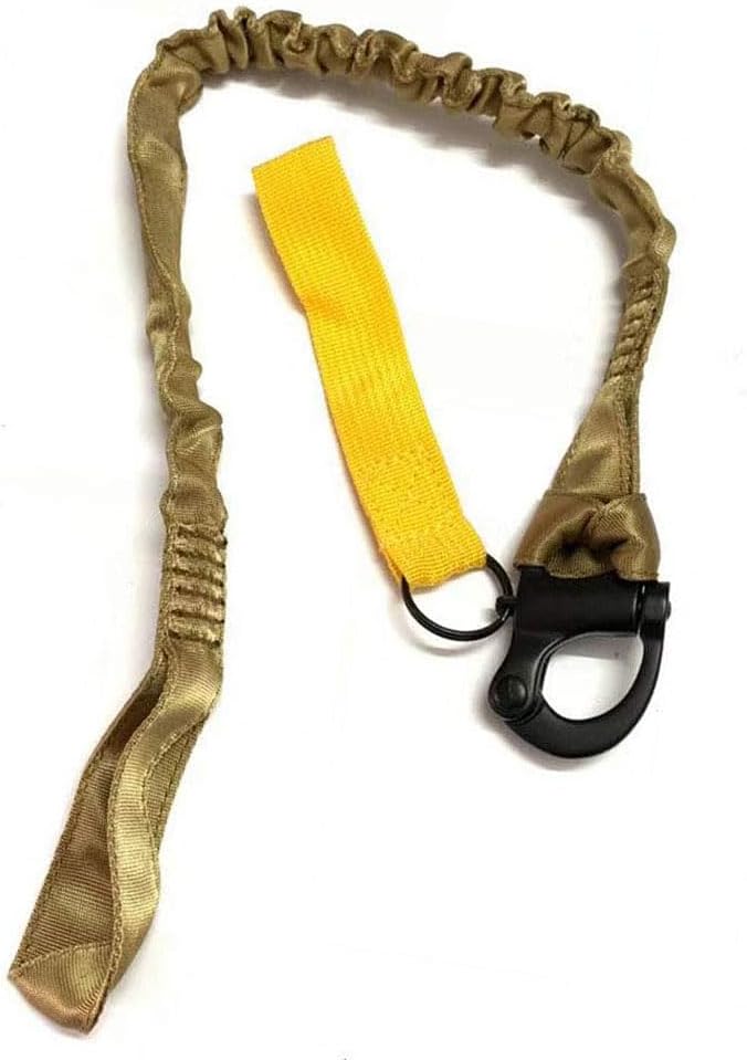 Tactical Multi-Use Adjustable Quick Release Retractable Safety Sling Lanyard for Outdoor Sports Airsoft Hiking Tan