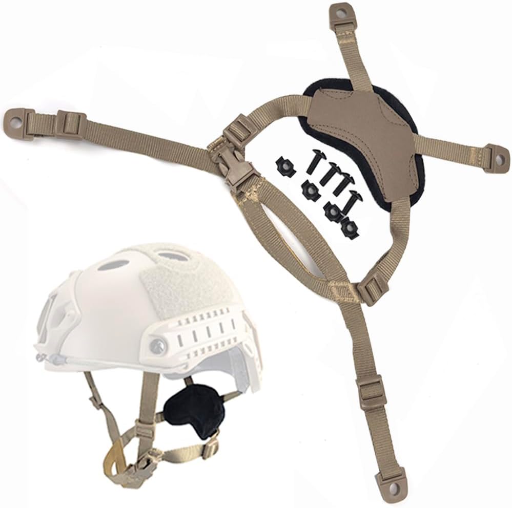 Helmet General Suspension Lanyard Chin Strap with Bolts and Screws for Fast ACH MICH IBH Helmet DE