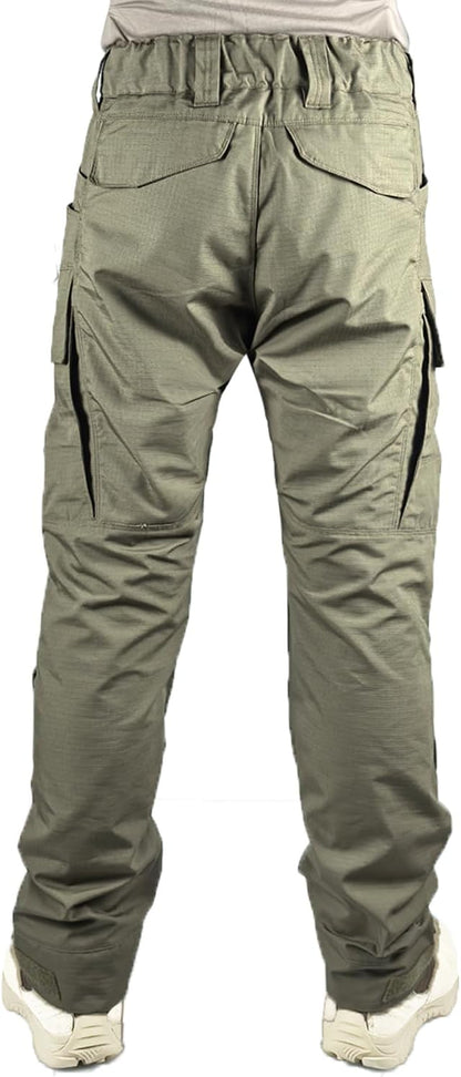 Tactical Airsoft Pants with Protection Knee Pads 10 Multiple Pockets Men Cargo Camouflage Combat Paintball Trousers Elastic Water Resistant Hook & Loop Adjuster Ripstop Heavy Duty Work Stretch