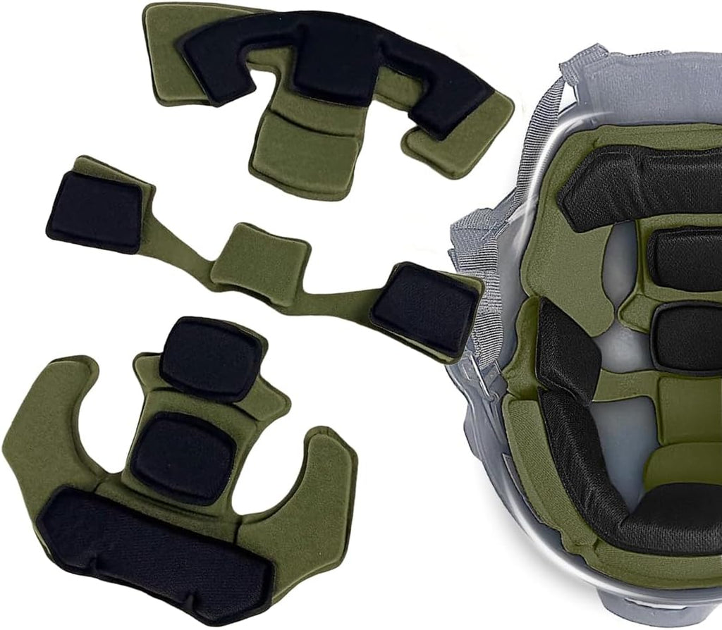 Universal Tactical Airsoft Outdoor Combat Internal Replacement Memory Foam Pad Padding Inserts Protective Mat Kits Set Accessories Compatible for Fast/Mich/ACH/USMC/PASGT/EX Helmet