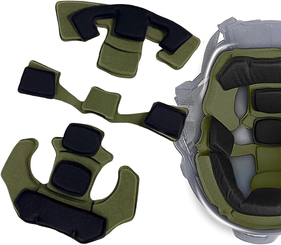 Universal Tactical Airsoft Outdoor Combat Internal Replacement Memory Foam Pad Padding Inserts Protective Mat Kits Set Accessories Compatible for Fast/Mich/ACH/USMC/PASGT/EX Helmet