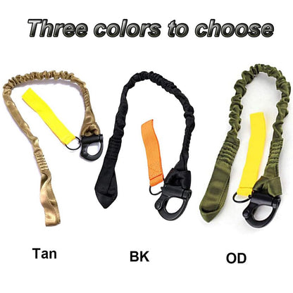 Tactical Multi-Use Adjustable Quick Release Retractable Safety Sling Lanyard for Outdoor Sports Airsoft Hiking Tan