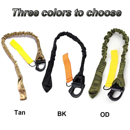Tactical Multi-Use Adjustable Quick Release Retractable Safety Sling Lanyard for Outdoor Sports Airsoft Hiking Tan