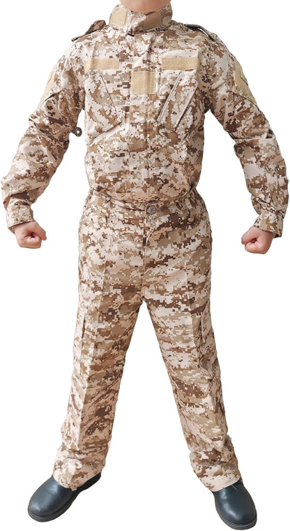 Tactical Airsoft Kids Clothing Children BDU Hunting Military Camouflage Combat Uniform Suit (MC,160)
