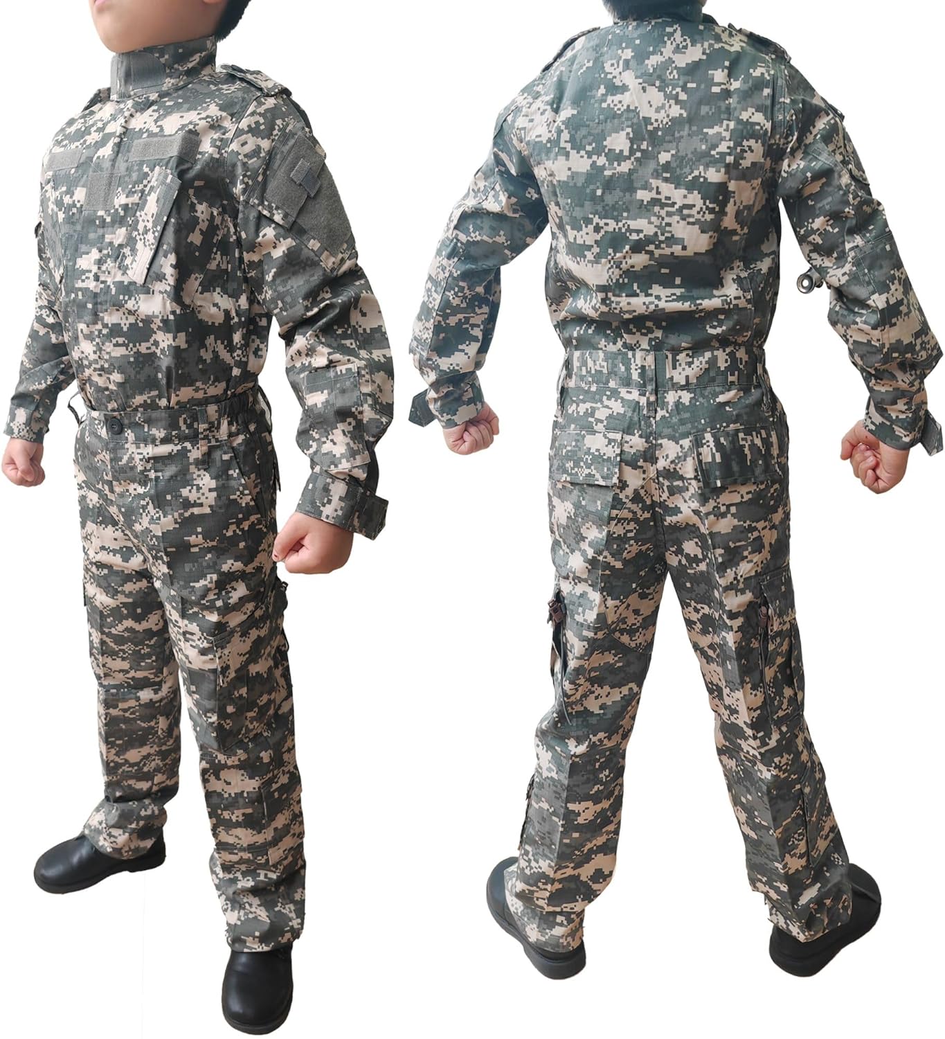 Tactical Airsoft Kids Clothing Children BDU Hunting Military Camouflage Combat Uniform Suit (MC,160)