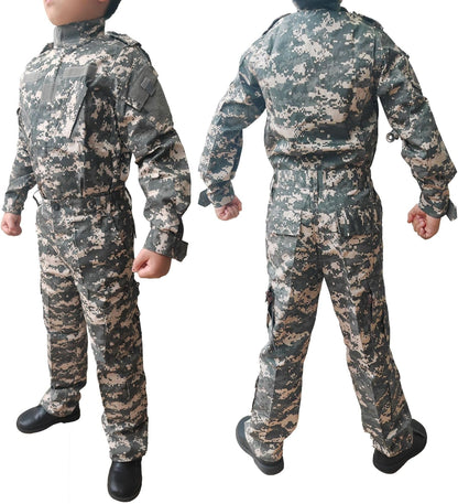 Tactical Airsoft Kids Clothing Children BDU Hunting Military Camouflage Combat Uniform Suit (MC,160)