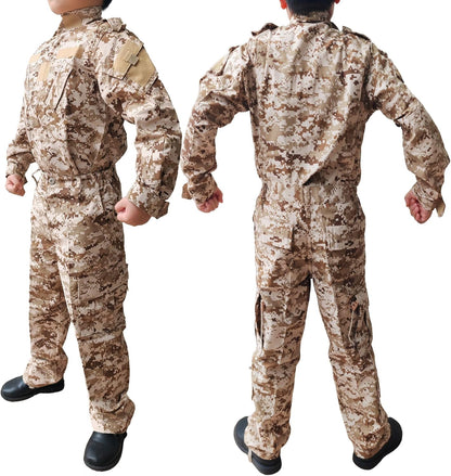 Tactical Airsoft Kids Clothing Children BDU Hunting Military Camouflage Combat Uniform Suit (MC,160)