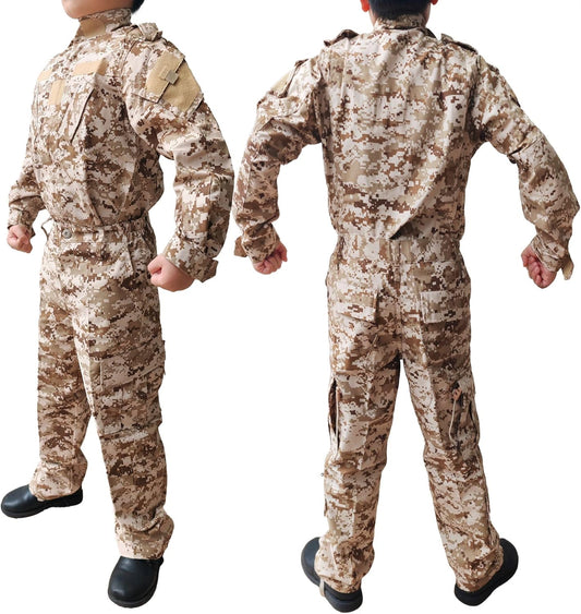 Tactical Airsoft Kids Clothing Children BDU Hunting Military Camouflage Combat Uniform Suit (MC,160)