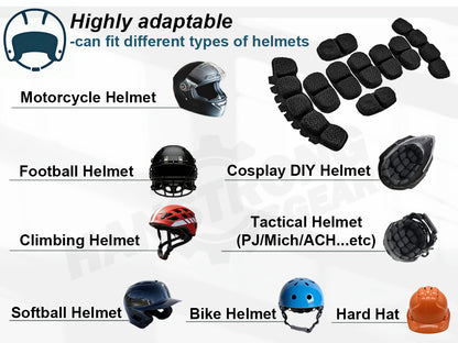 Universal Memory Foam Helmet Pad Tactical Cushion Liner Comfort Protective Airsoft Padding Lightweight Motorcycle Foam Airsoft Accessories for Fast/Mich/ACH/USMC/PASGT/EX Helmets