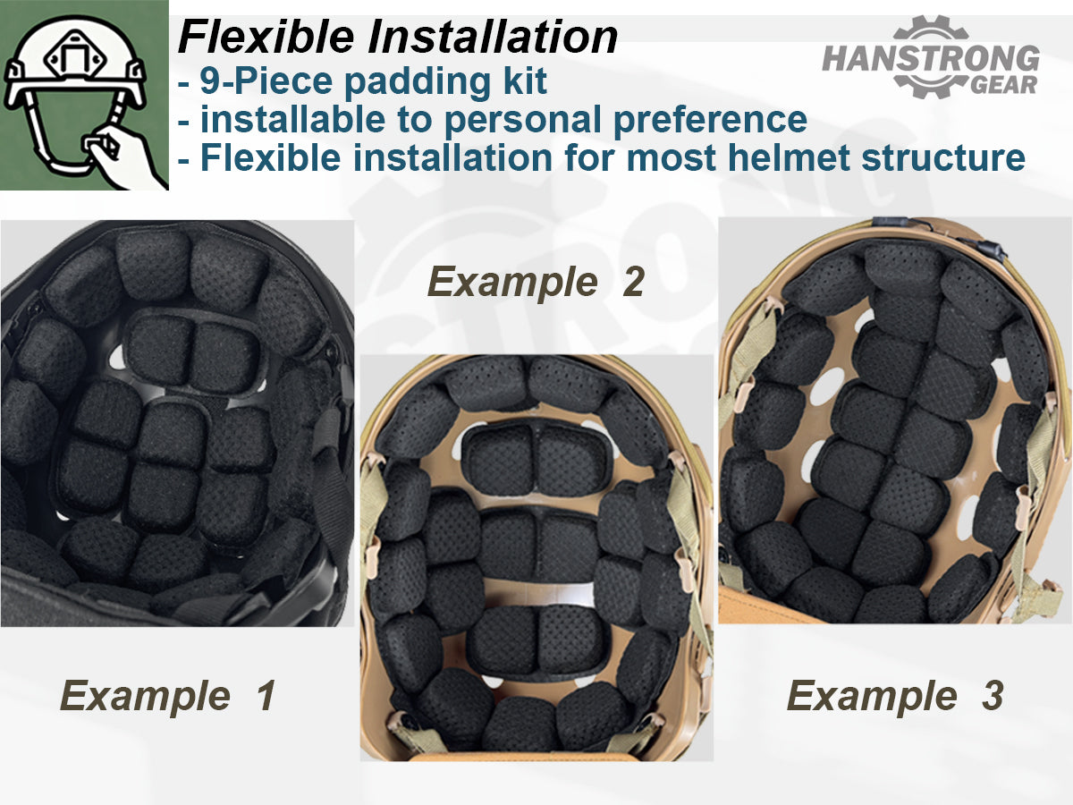 Universal Memory Foam Helmet Pad Tactical Cushion Liner Comfort Protective Airsoft Padding Lightweight Motorcycle Foam Airsoft Accessories for Fast/Mich/ACH/USMC/PASGT/EX Helmets