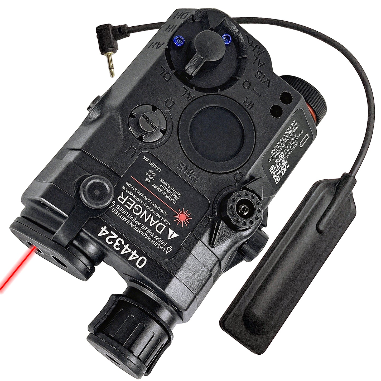 PEQ 15 LA5 Tactical White Flashlight Light Red 20mm Rail 5 Modes W/Pressure Switch for Airsoft