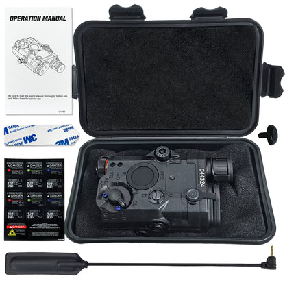 PEQ 15 LA5 Tactical White Flashlight Light Red 20mm Rail 5 Modes W/Pressure Switch for Airsoft