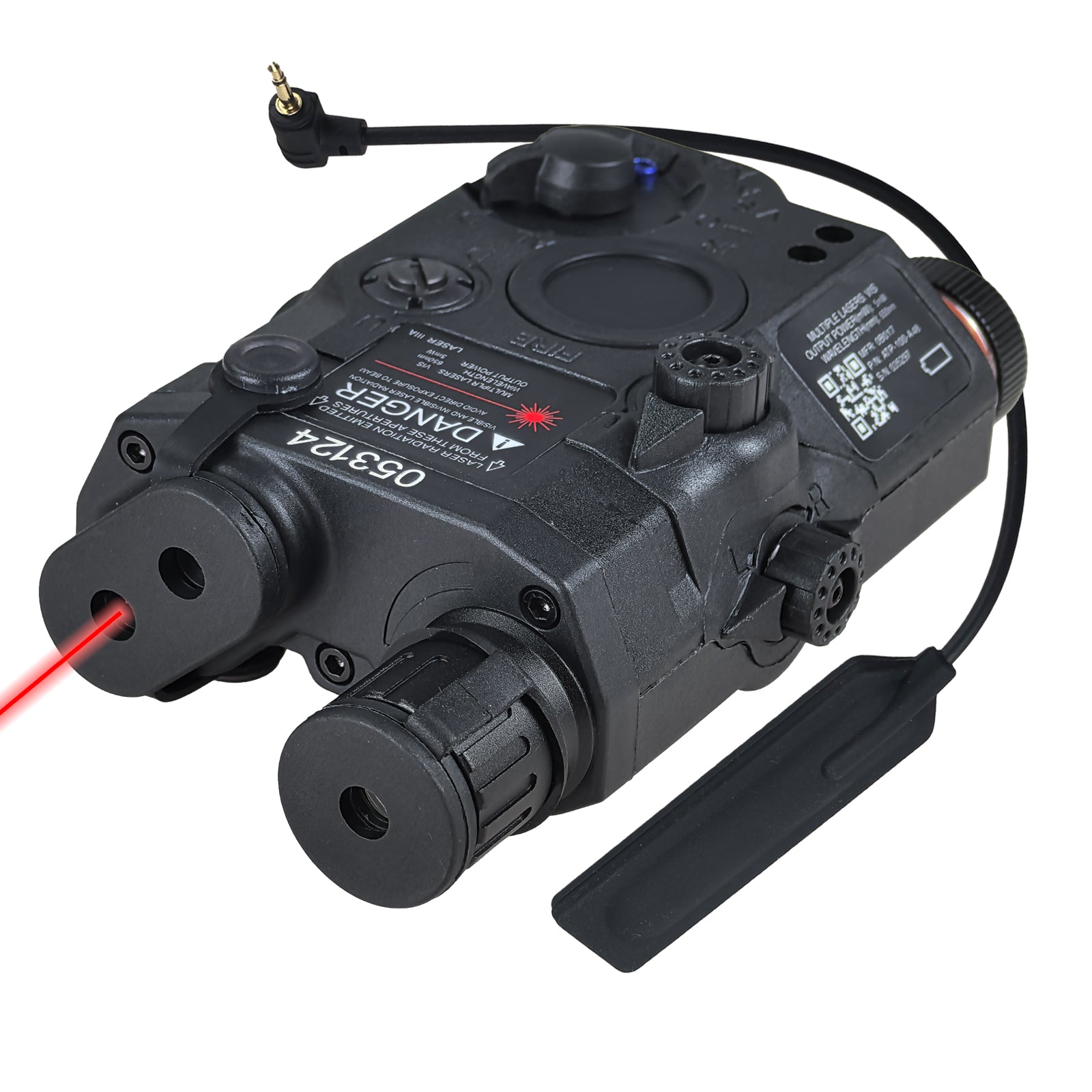 PEQ 15 LA5 Tactical White Flashlight Light Red 20mm Rail 5 Modes W/Pressure Switch for Airsoft