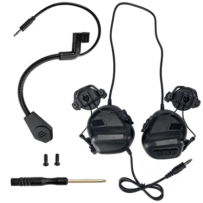 HANSTRONG GEAR Tactical Headset Unlimited Power Intercom with Microphone Waterproof Headphones Earmuff for Hunting Airsoft