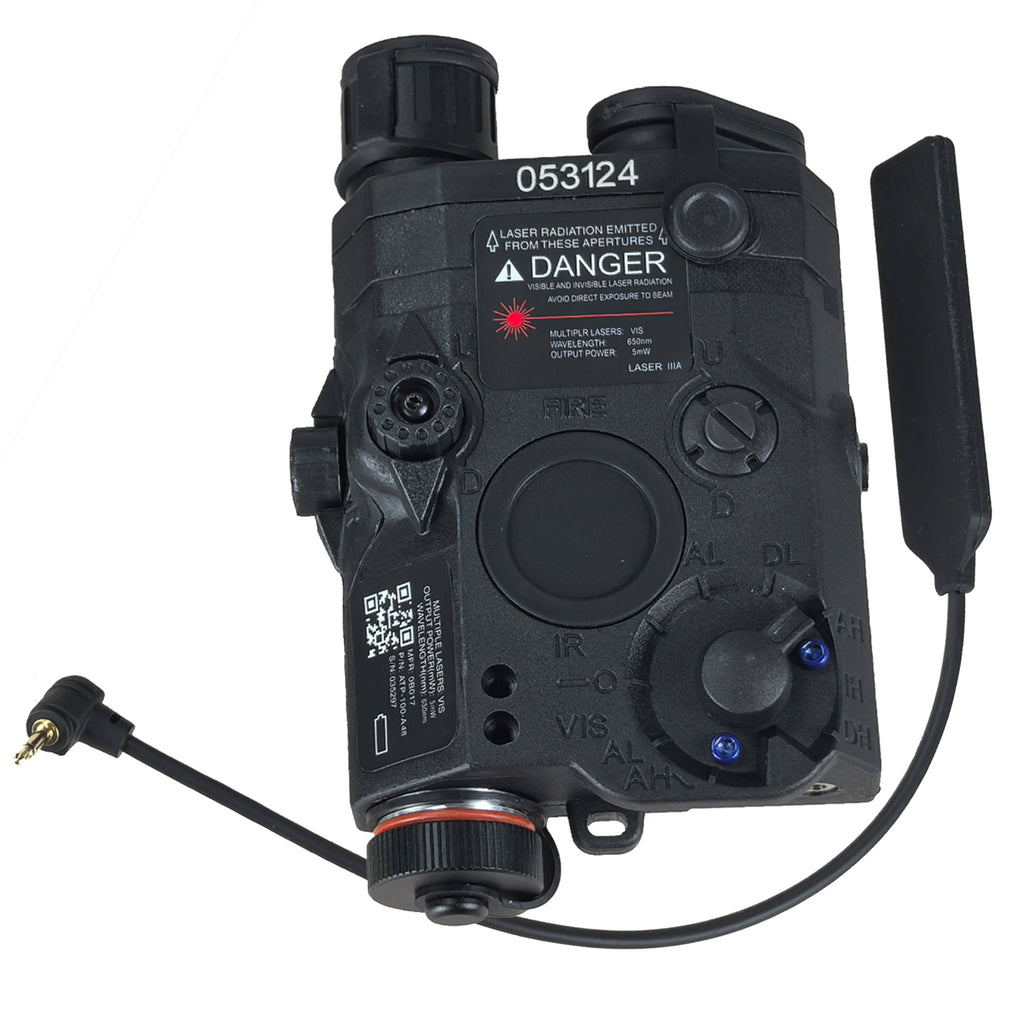 PEQ 15 LA5 Tactical White Flashlight Light Red 20mm Rail 5 Modes W/Pressure Switch for Airsoft