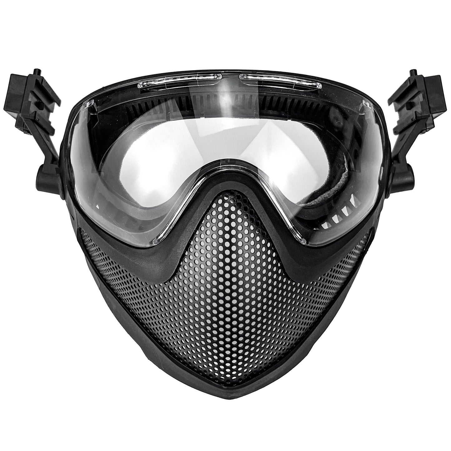 HANSTRONG GEAR Tactical Airsoft Pilot Strong Protection Full Face Mask Dual Mode Goggle System w/ 3 Interchangeable Lenses Attach on Fast Helmet with Adaptors