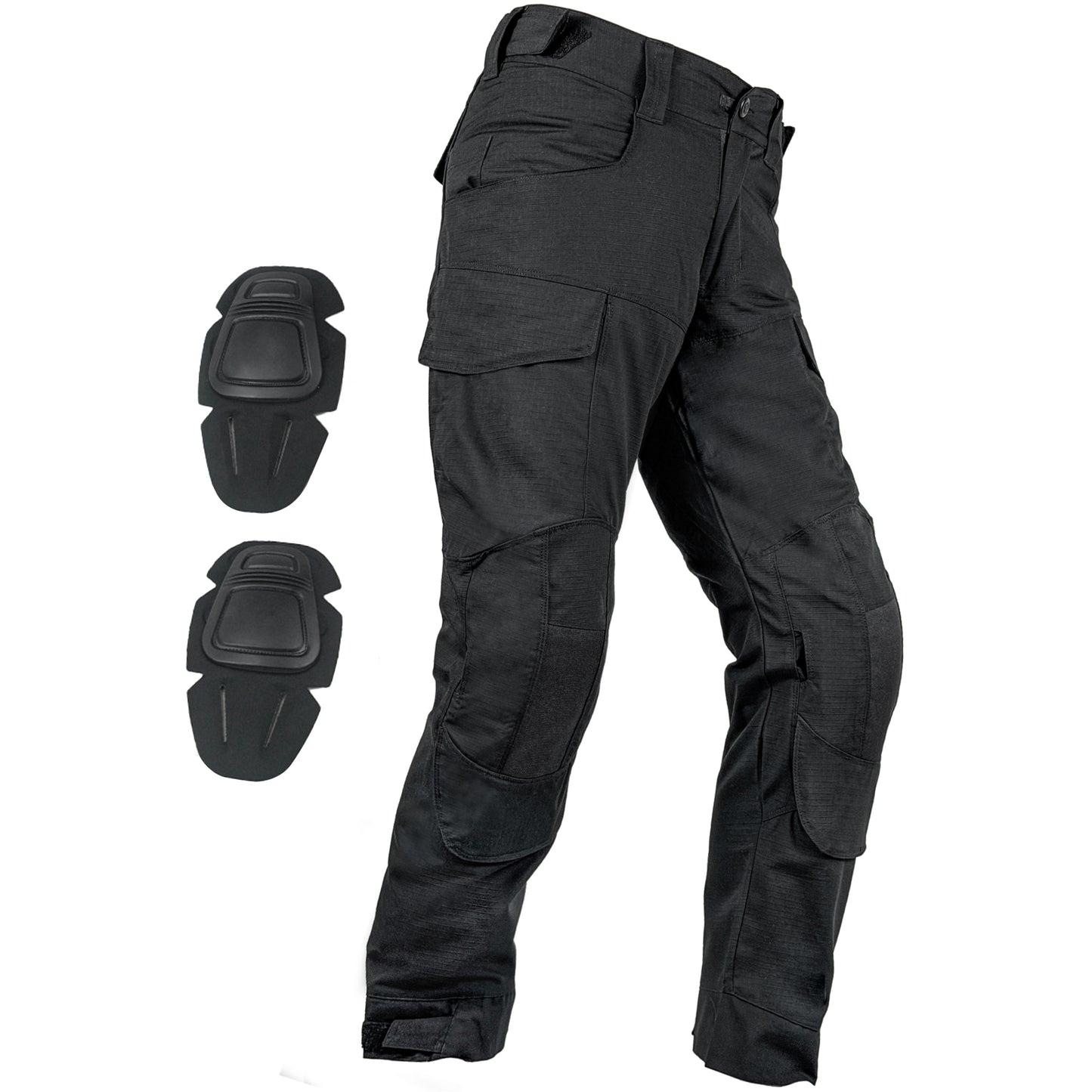 Tactical Airsoft Pants with Protection Knee Pads 10 Multiple Pockets Men Cargo Camouflage Combat Paintball Trousers Elastic Water Resistant Hook & Loop Adjuster Ripstop Heavy Duty Work Stretch