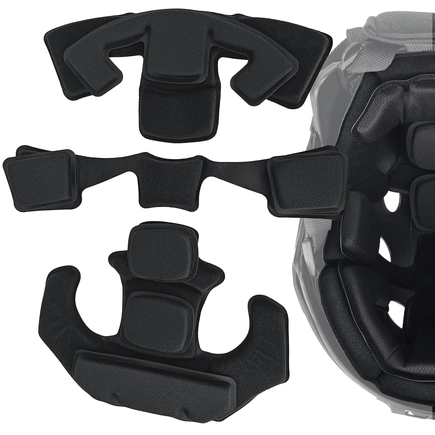 Universal Tactical Airsoft Outdoor Combat Internal Replacement Memory Foam Pad Padding Inserts Protective Mat Kits Set Accessories Compatible for Fast/Mich/ACH/USMC/PASGT/EX Helmet