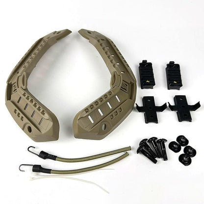 Airsoft Tactical Maritime Helmet Side Rail Set Guide Accessories for Flashlight OD
