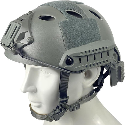 Tactical Airsoft Adjustable Fast Protective Helmet PJ NVG Mount for Tactical Airsoft Paintball MCBK(X-Large)