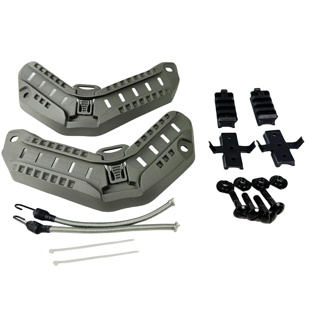 Airsoft Tactical Maritime Helmet Side Rail Set Guide Accessories for Flashlight OD