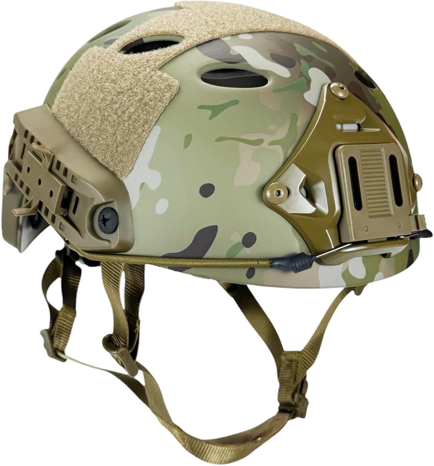 Tactical Airsoft Adjustable Fast Protective Helmet PJ NVG Mount for Tactical Airsoft Paintball MCBK(X-Large)