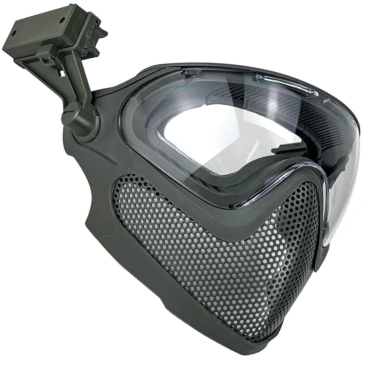 HANSTRONG GEAR Tactical Airsoft Pilot Strong Protection Full Face Mask Dual Mode Goggle System w/ 3 Interchangeable Lenses Attach on Fast Helmet with Adaptors