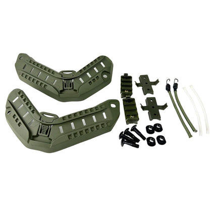Airsoft Tactical Maritime Helmet Side Rail Set Guide Accessories for Flashlight OD