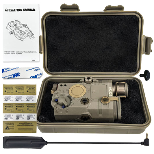 PEQ 15 LA5 Tactical White Flashlight Light Red 20mm Rail 5 Modes W/Pressure Switch for Airsoft