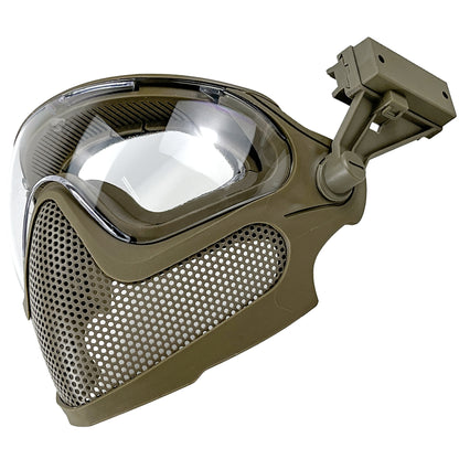 HANSTRONG GEAR Tactical Airsoft Pilot Strong Protection Full Face Mask Dual Mode Goggle System w/ 3 Interchangeable Lenses Attach on Fast Helmet with Adaptors