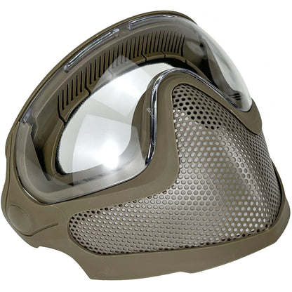 HANSTRONG GEAR Tactical Airsoft Pilot Strong Protection Full Face Mask Dual Mode Goggle System w/ 3 Interchangeable Lenses Attach on Fast Helmet with Adaptors