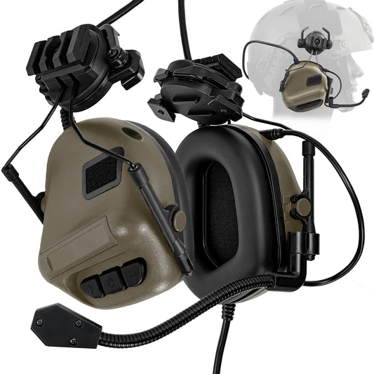 HANSTRONG GEAR Tactical Headset Unlimited Power Intercom with Microphone Waterproof Headphones Earmuff for Hunting Airsoft