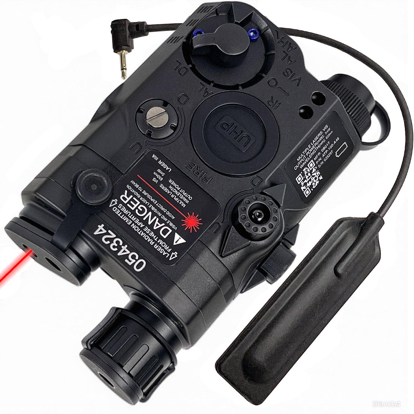 PEQ 15 LA5 Tactical White Flashlight Light Red 20mm Rail 5 Modes W/Pressure Switch for Airsoft