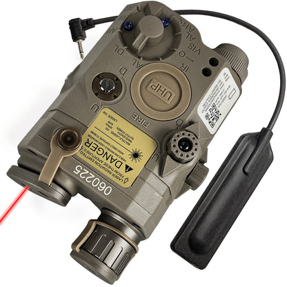 PEQ 15 LA5 Tactical White Flashlight Light Red 20mm Rail 5 Modes W/Pressure Switch for Airsoft