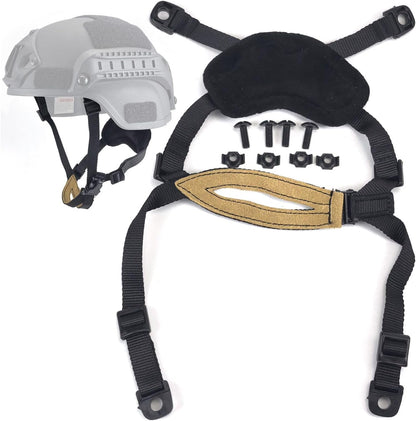 Helmet General Suspension Lanyard Chin Strap with Bolts and Screws for Fast ACH MICH IBH Helmet DE