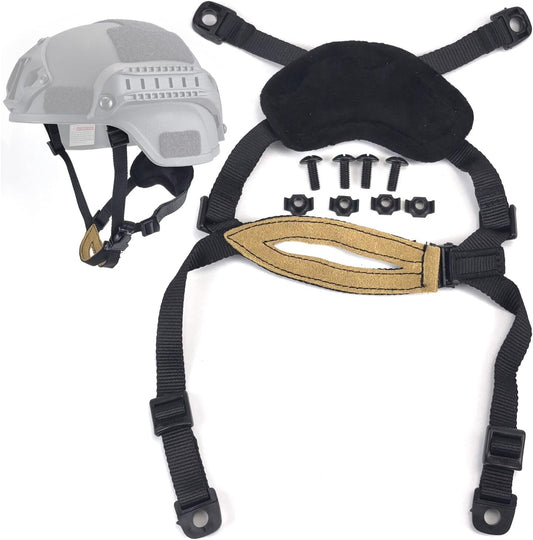Helmet General Suspension Lanyard Chin Strap with Bolts and Screws for Fast ACH MICH IBH Helmet DE