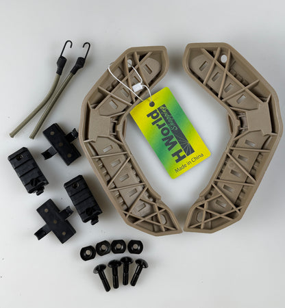 H World Shopping Airsoft Tactical Maritime Helmet Side Rail Set Guide Accessories for Flashlight (DE)