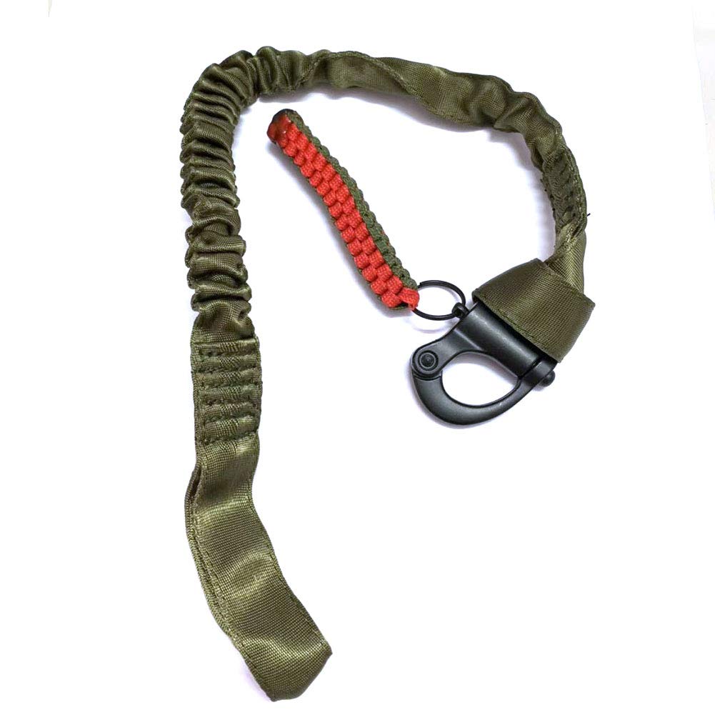 Tactical Upgraded Version Multi-Use Adjustable Quick Release Retractable Safety Sling Lanyard for Outdoor Sports Airsoft Hiking Tan
