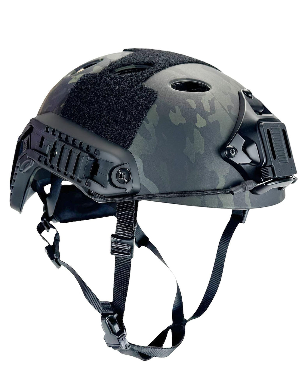 Tactical Airsoft Adjustable Fast Protective Helmet PJ NVG Mount for Tactical Airsoft Paintball MCBK(X-Large)